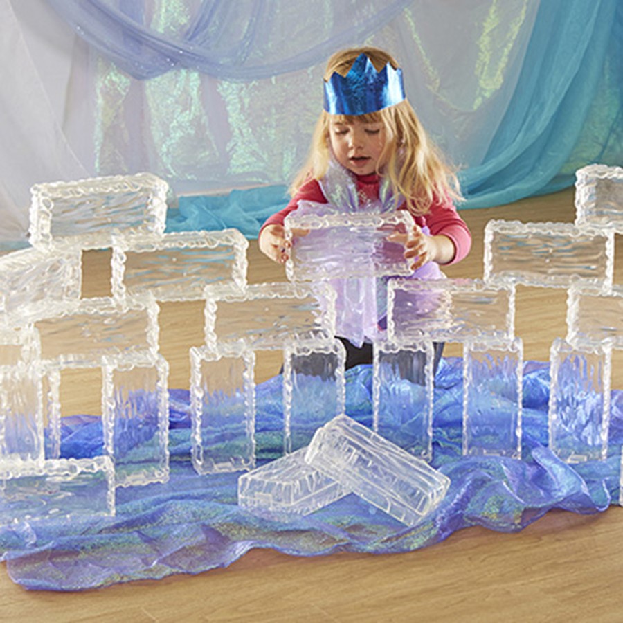 Glacier Effect Clear Plastic Bricks 25pk