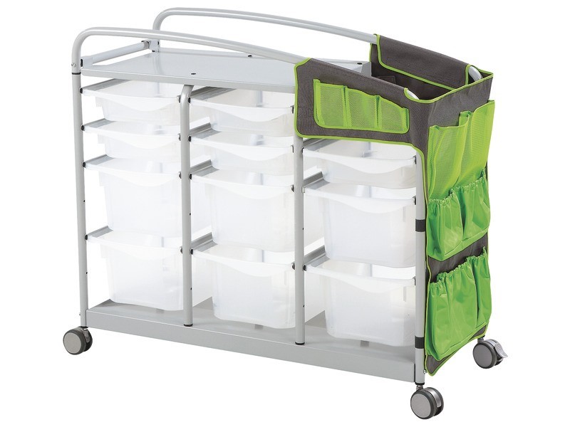 Large Trolley With Multi-Pocket Covers 11 Containers